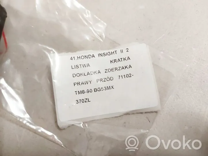 Honda Insight Modanatura separatore del paraurti anteriore 71102-TM8-90BG63MX