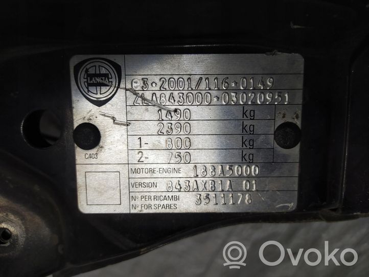 Lancia Ypsilon Support de radiateur sur cadre face avant 