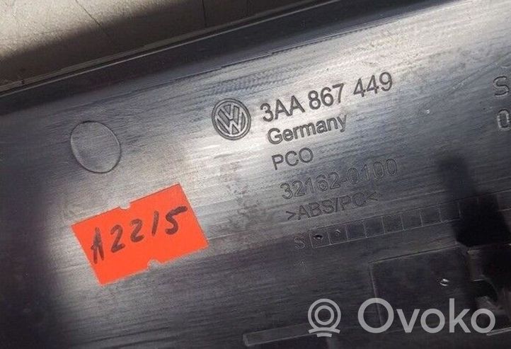 Volkswagen PASSAT B7 Takaoven sisäkahvan kehys 3AA867449