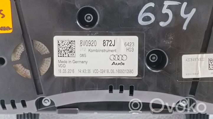 Audi A3 S3 8V Tachimetro (quadro strumenti) 8V0920872J