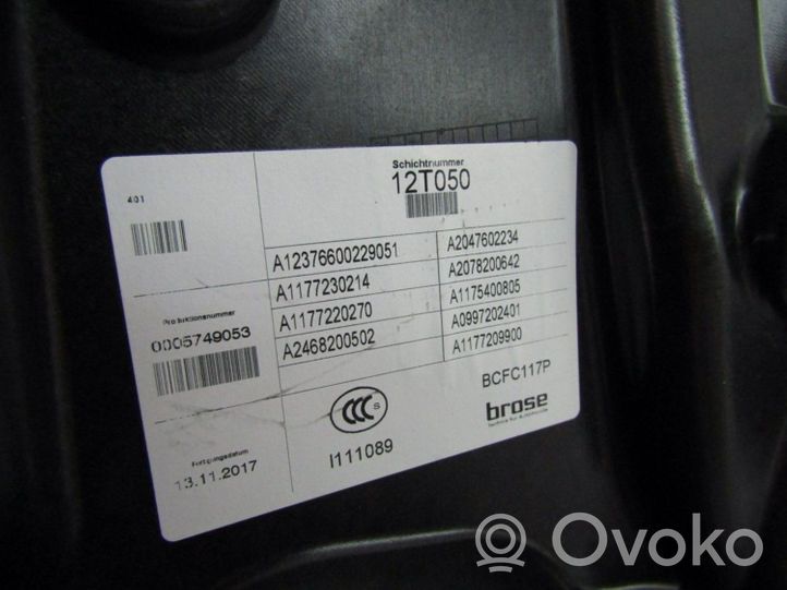 Mercedes-Benz CLA C117 X117 W117 Mechanizm podnoszenia szyby przedniej bez silnika 