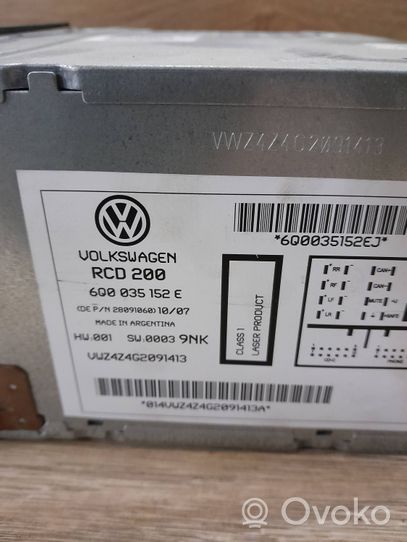 Volkswagen Polo IV 9N3 Unidad delantera de radio/CD/DVD/GPS 6Q0035152B