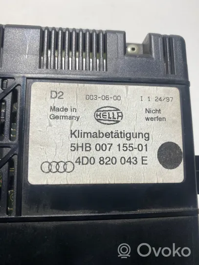 Audi A8 S8 D2 4D Oro kondicionieriaus/ klimato/ pečiuko valdymo blokas (salone) 4D0820043E