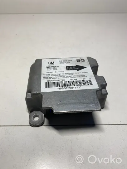 Opel Zafira A Airbag control unit/module 09229303