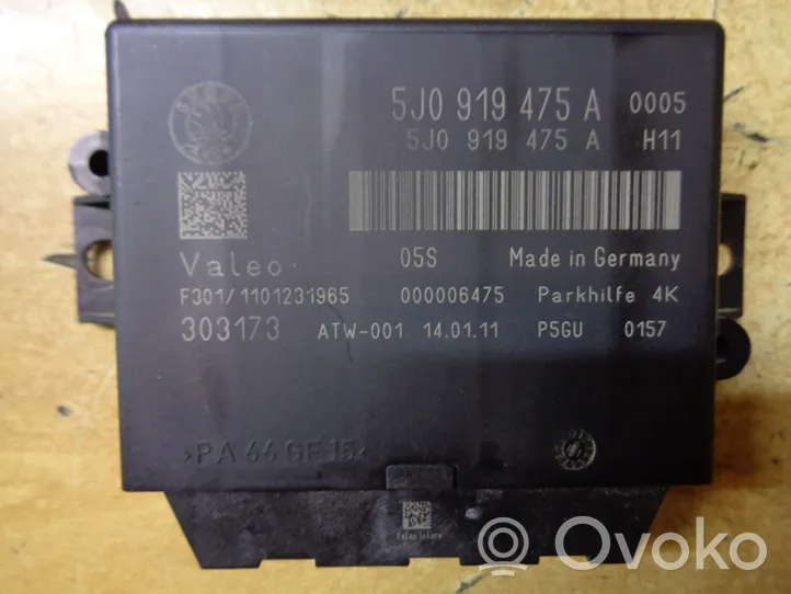 Skoda Yeti (5L) Sterownik / Moduł parkowania PDC 5J0919475A