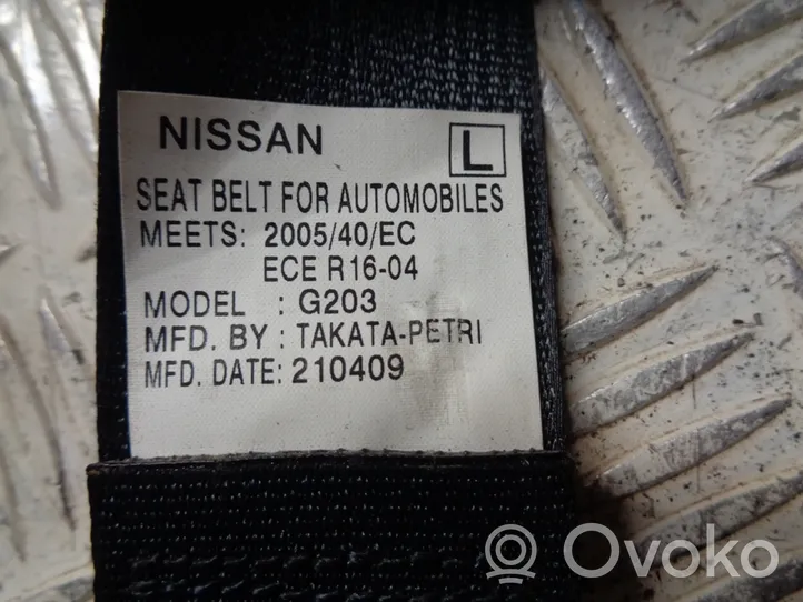 Nissan Qashqai+2 Takaistuimen turvavyö 88845EY10A