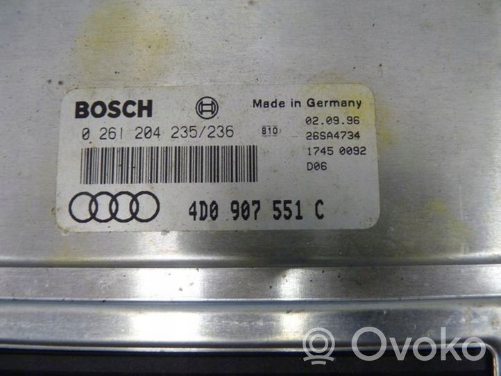 Audi A8 S8 D2 4D Calculateur moteur ECU 4d0907551c