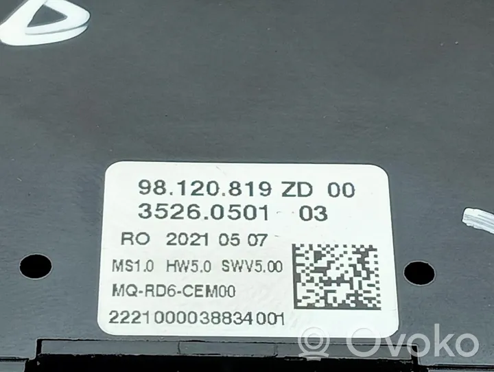 Toyota Proace Interruttore/pulsante di controllo multifunzione 98120819ZD