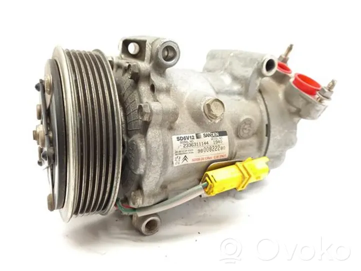 Peugeot 206+ Ilmastointilaitteen kompressorin pumppu (A/C) 9800822280