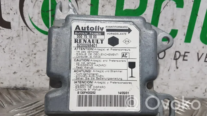 Renault Kangoo I Turvatyynyn ohjainlaite/moduuli 8200098401