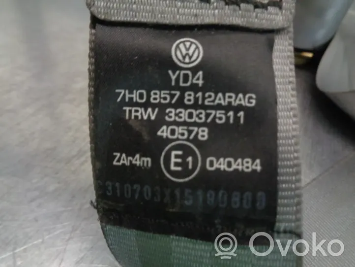 Volkswagen Transporter - Caravelle T5 Pas bezpieczeństwa fotela tylnego 7H0857812A