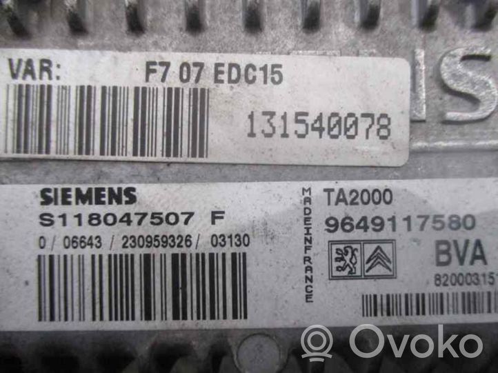 Citroen C5 Module de contrôle de boîte de vitesses ECU 9649117580