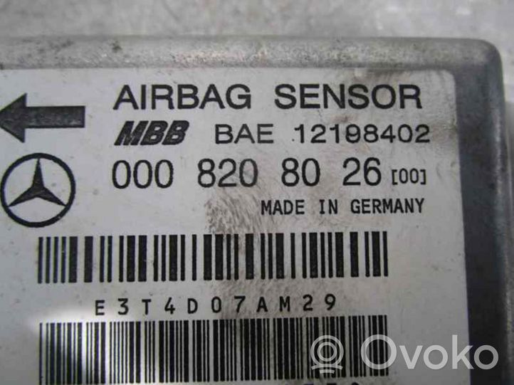 Mercedes-Benz S W140 Centralina/modulo airbag 0008208026