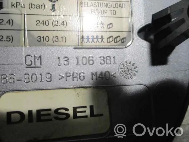 Opel Signum Korek wlewu paliwa 13106381