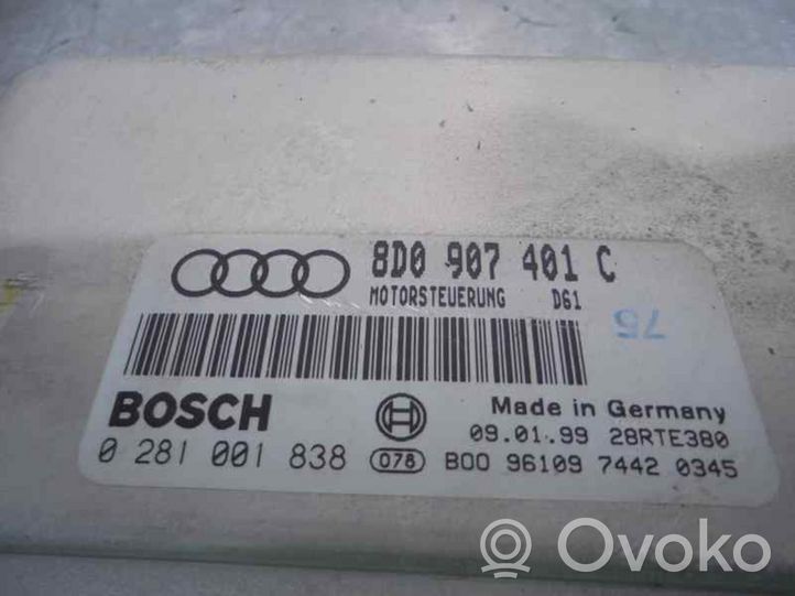 Audi A4 S4 B5 8D Moottorin ohjainlaite/moduuli 8D0907401C