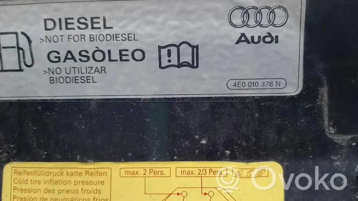 Audi A8 S8 D3 4E Bouchon de réservoir essence 4E0010376N