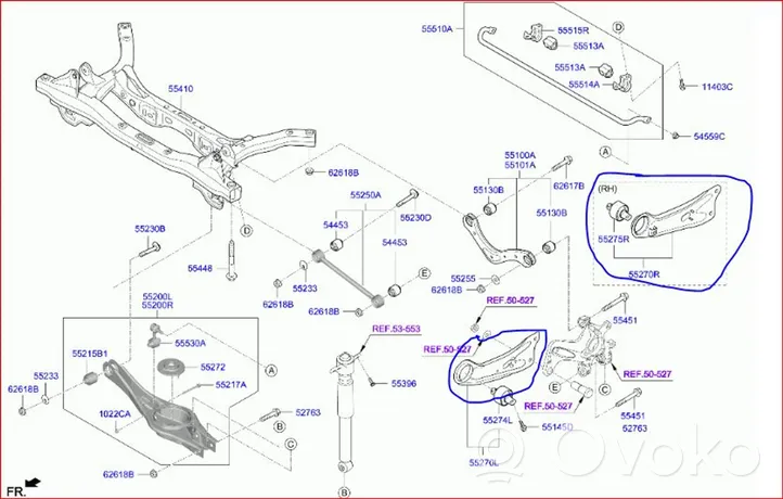 Hyundai i30 Braccio di controllo sospensione posteriore 55270S0000