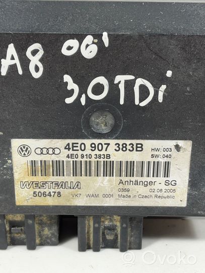 Audi A8 S8 D3 4E Piekabes āķa vadības bloks 4E0910383B