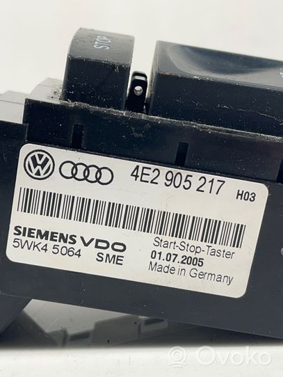 Audi A8 S8 D3 4E Bouton poussoir de démarrage du moteur 4E2905217