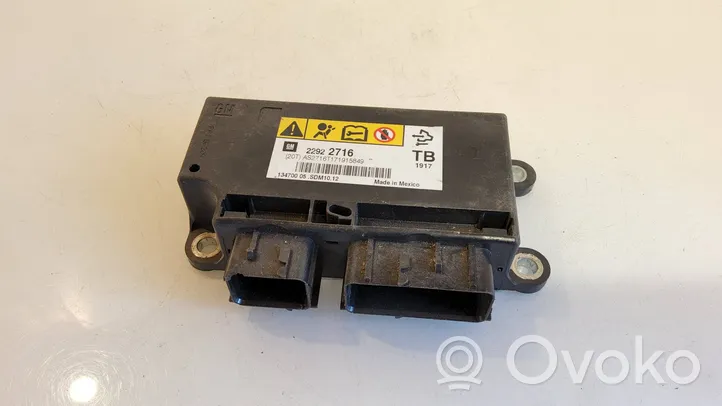 Opel Insignia A Module de contrôle airbag 22922716