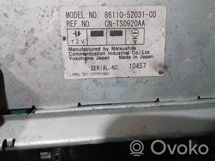 Toyota Yaris Verso Radio / CD/DVD atskaņotājs / navigācija 8611052031