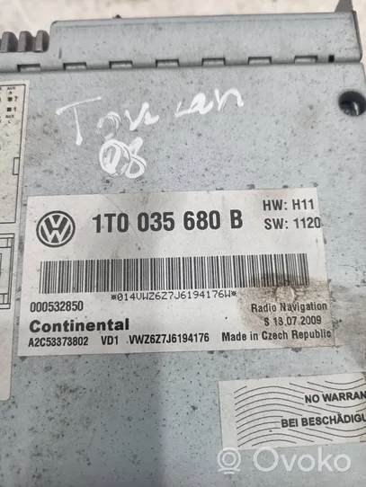 Volkswagen Touran I Panel / Radioodtwarzacz CD/DVD/GPS 1T0035680B