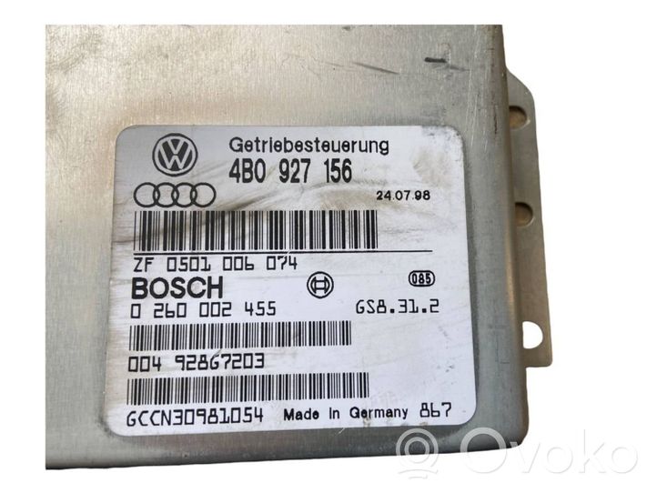 Audi A6 S6 C5 4B Pavarų dėžės valdymo blokas 4B0927156