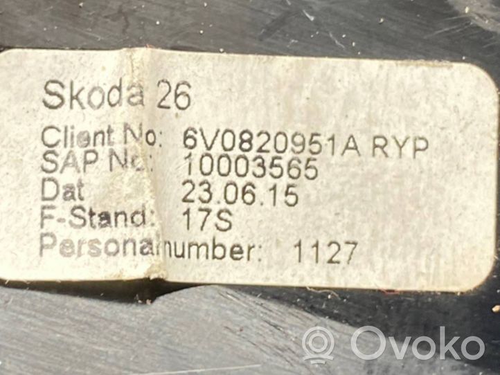 Skoda Fabia Mk3 (NJ) Grille d'aération centrale 6V0820951A
