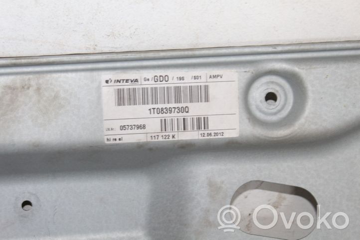 Volkswagen Touran II Rear window lifting mechanism without motor 1T0839730Q