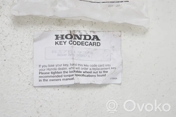 Honda CR-V Nakrętki kół zabezpieczające przed kradzieżą 08W42SJD602PDI