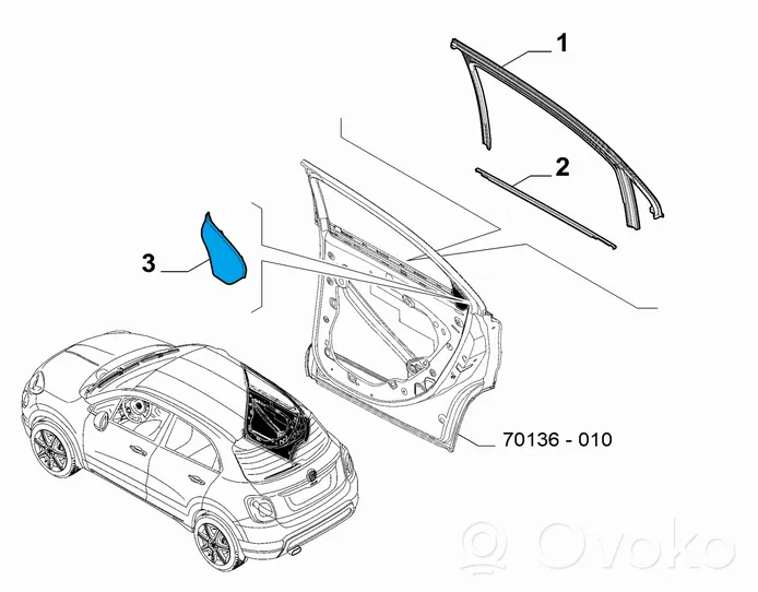 Fiat 500X Altro elemento di rivestimento della portiera posteriore 735572416