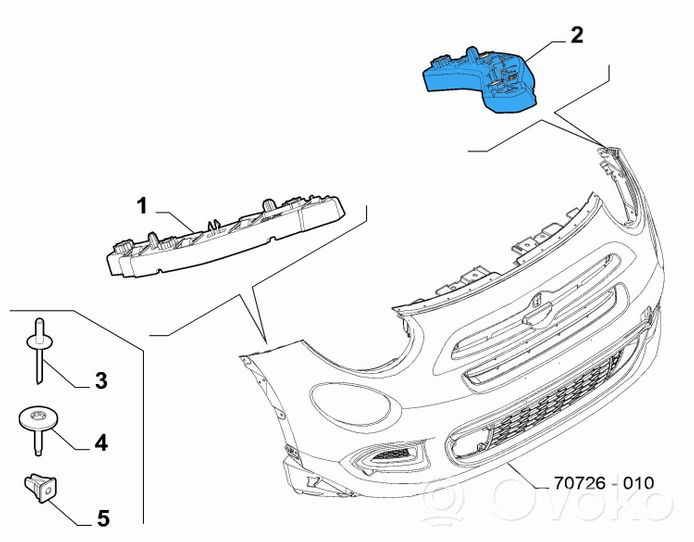 Fiat 500X Staffa di rinforzo montaggio del paraurti anteriore 51937657