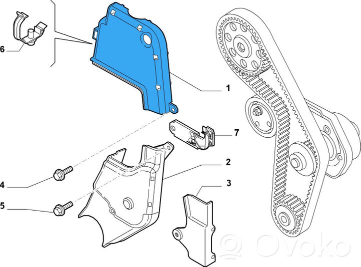 Fiat Grande Punto Osłona paska / łańcucha rozrządu 55268550