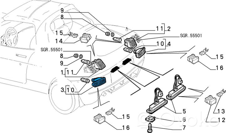 Fiat Barchetta Takapuskurin valo 46724576