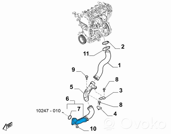 Fiat 124 Spider Tubo flessibile intercooler 6000612008