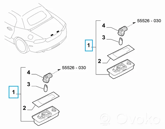 Fiat 124 Spider Takaluukun rekisterikilven valon palkki 6000615218