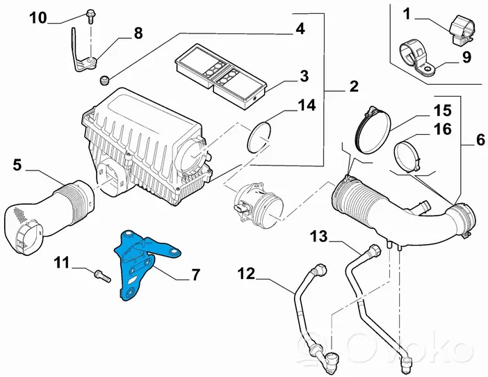 Alfa Romeo Stelvio Fijación del filtro de aire 670156375