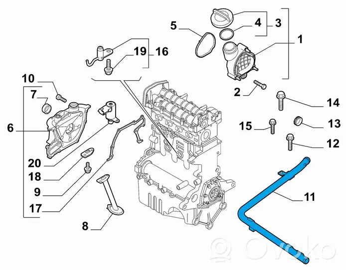 Alfa Romeo Giulietta Moottorin vesijäähdytyksen putki/letku 55213798