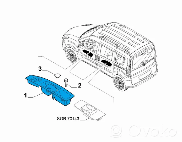 Fiat Doblo Sähkötoimisen ikkunan ohjauskytkin 735498684