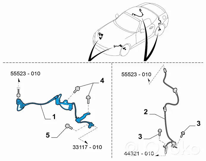 Fiat 124 Spider Sensore velocità del freno ABS 6000612533