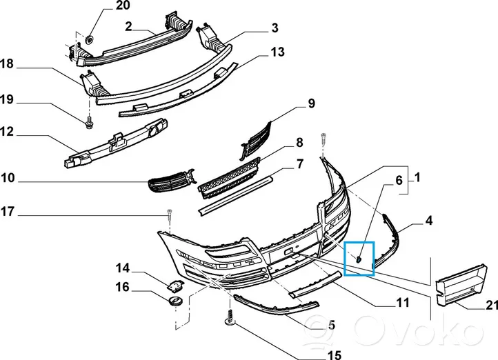 Fiat Ulysse Zaślepka / Osłona haka holowniczego przednia 9464231488