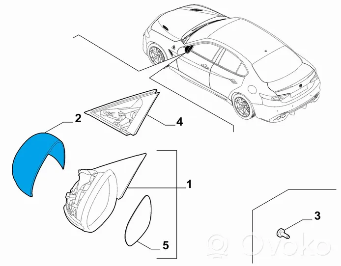 Alfa Romeo Giulia Veidrodėlio plastikinė apdaila 156115738