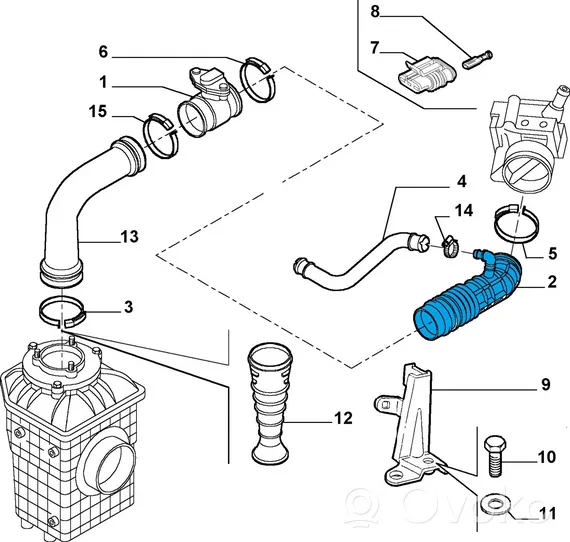 Alfa Romeo 156 Air intake hose/pipe 60658055