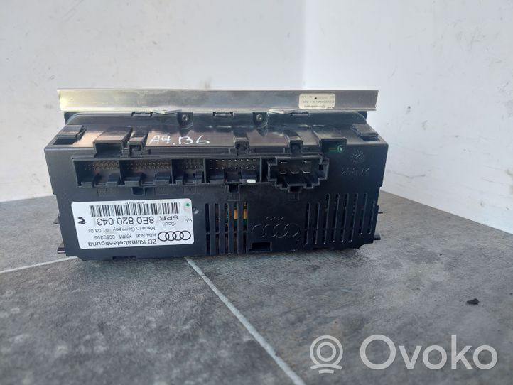 Audi A4 S4 B6 8E 8H Ilmastoinnin ohjainlaite 8E0820043