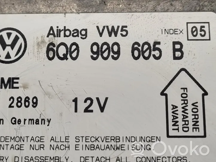 Volkswagen PASSAT B5.5 Oro pagalvių valdymo blokas 6Q0909605B