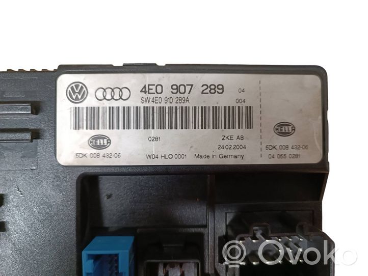 Audi A8 S8 D3 4E Modulo comfort/convenienza 4E0907289