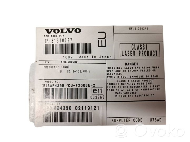 Volvo XC60 Navigaatioyksikkö CD/DVD-soitin 31310237