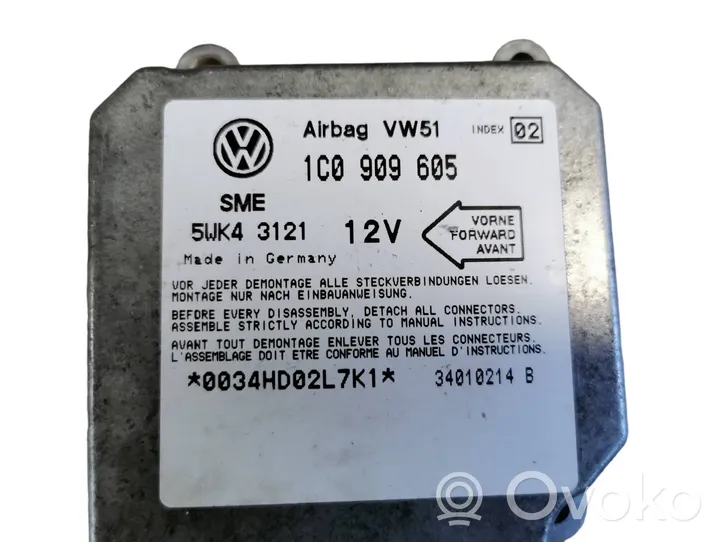 Volkswagen PASSAT B5 Sterownik / Moduł Airbag 1C0909605