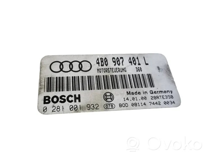 Audi A6 S6 C5 4B Moottorin ohjainlaite/moduuli 4B0907401L