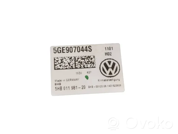 Volkswagen Golf VII Ilmastoinnin ohjainlaite 5GE907044S